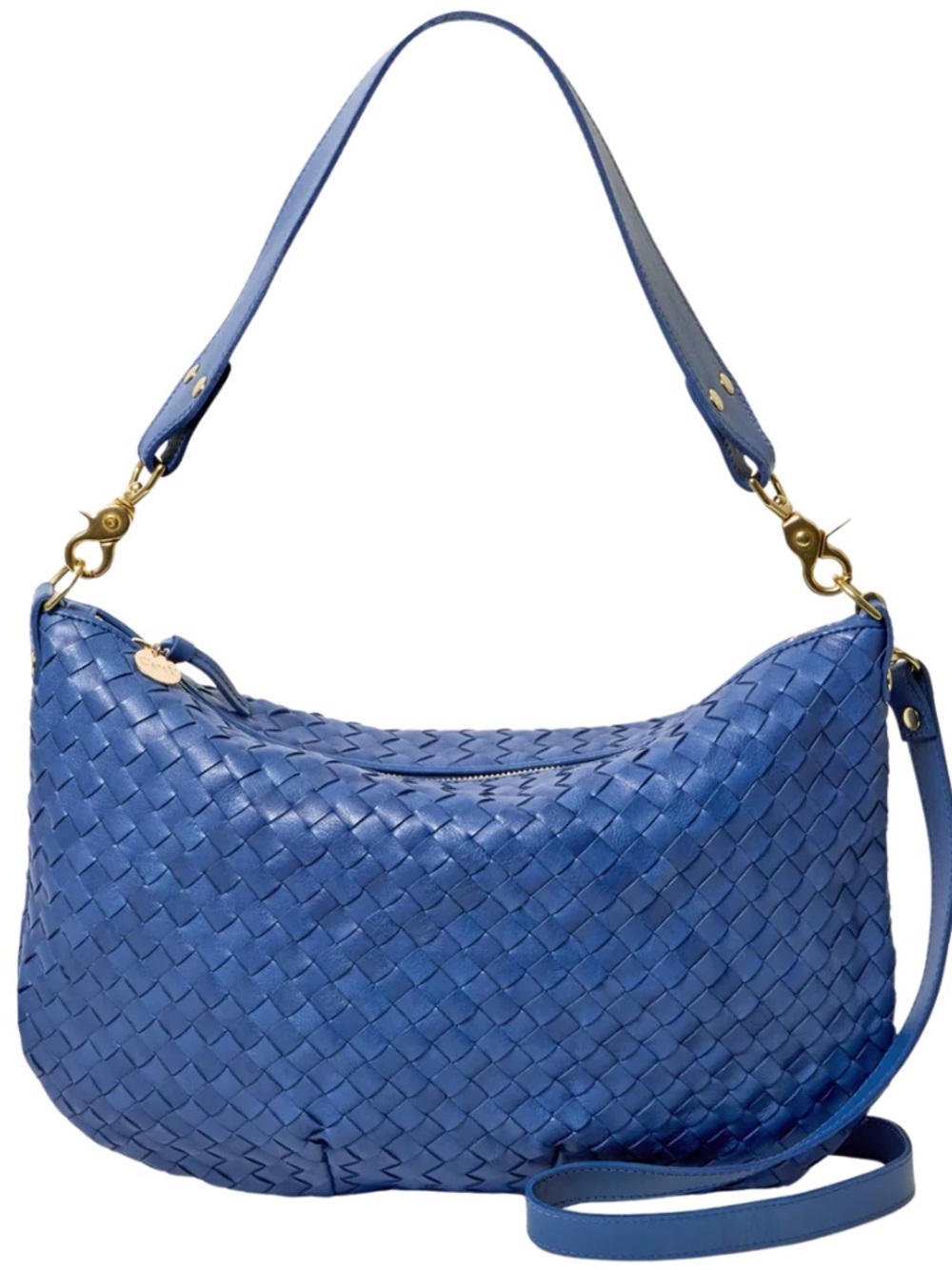 Clare V. French Blue Diagonal Woven Moyen Messenger NWT